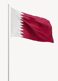 Flag of Qatar on pole