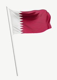 Flag of Qatar collage element psd