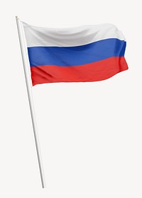 Flag of Russia on pole