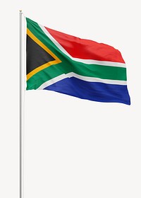 Flag of South Africa on pole