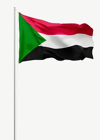 Flag of Sudan collage element psd