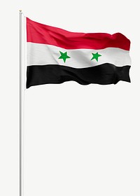 Flag of Syria collage element psd