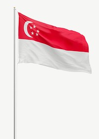 Flag of Singapore collage element psd