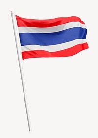 Flag of Thailand on pole