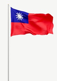 Flag of Taiwan collage element psd