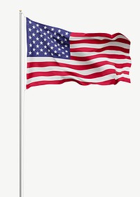 Flag of USA collage element psd