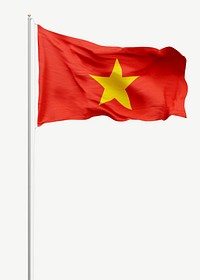 Flag of Vietnam collage element psd