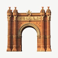 Spain triumphal arch collage element psd