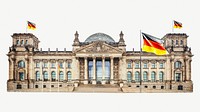 Reichstag building in Germany collage element psd