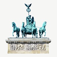 Bradenburg horse statue in Germany collage element psd