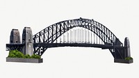 Sydney harbour bridge in Australia collage element psd
