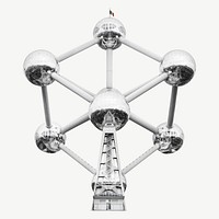 Belgium's Atomium building collage element psd