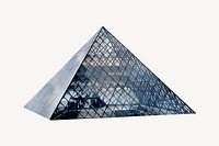 Louvre pyramid at dusk collage element psd