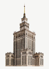 Palace of Culture and Science in Poland collage element psd