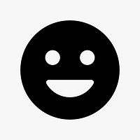 Black smiling face icon collage element vector