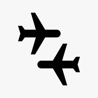 Black airplanes  icon collage element vector