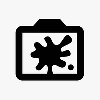 Splashed black ink  icon collage element vector