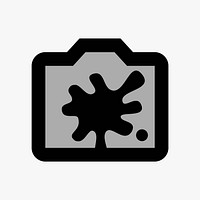 Grey ink  icon collage element vector