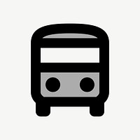 Grey bus  icon collage element psd