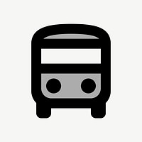 Grey bus  icon collage element psd