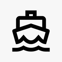 White boat  icon collage element vector