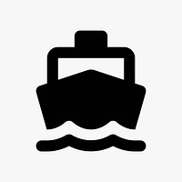 Black boat  icon collage element vector