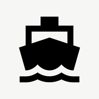 Boat  icon collage element psd