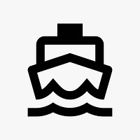 White boat  icon collage element vector