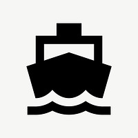 Boat  icon collage element psd