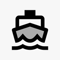 Grey boat  icon collage element vector