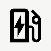 EV charger  icon collage element psd