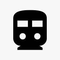 Black train  icon collage element vector