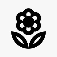 White flower  icon collage element vector