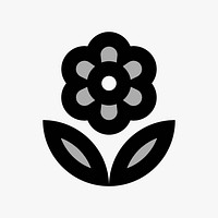 Dark flower  icon collage element vector