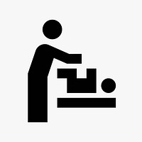 Diaper changing station  icon collage element vector