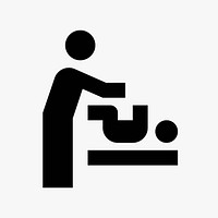 Diaper changing station  icon collage element vector