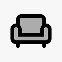 Grey sofa  icon collage element vector