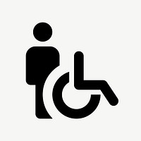 Disabled parking  icon collage element psd