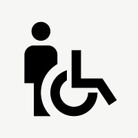 Wheelchair  icon collage element psd