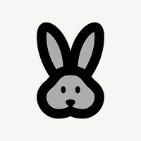 Rabbit  icon collage element psd