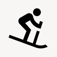 Downhill skiing flat icon vector