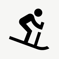 Downhill skiing flat icon psd