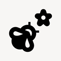 Bee & flower flat icon vector