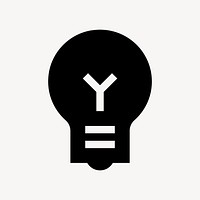 Light bulb flat icon vector