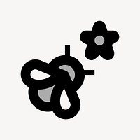 Bee & flower flat icon vector