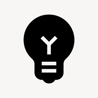 Light bulb flat icon vector