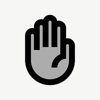 Raised hand flat icon psd