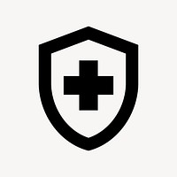 Health insurance shield flat icon vector