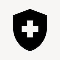 Health insurance shield flat icon vector