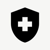 Health insurance shield flat icon psd